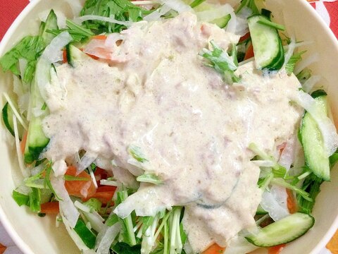 【サラダ】簡単手作りドレッシングで♪生野菜サラダ